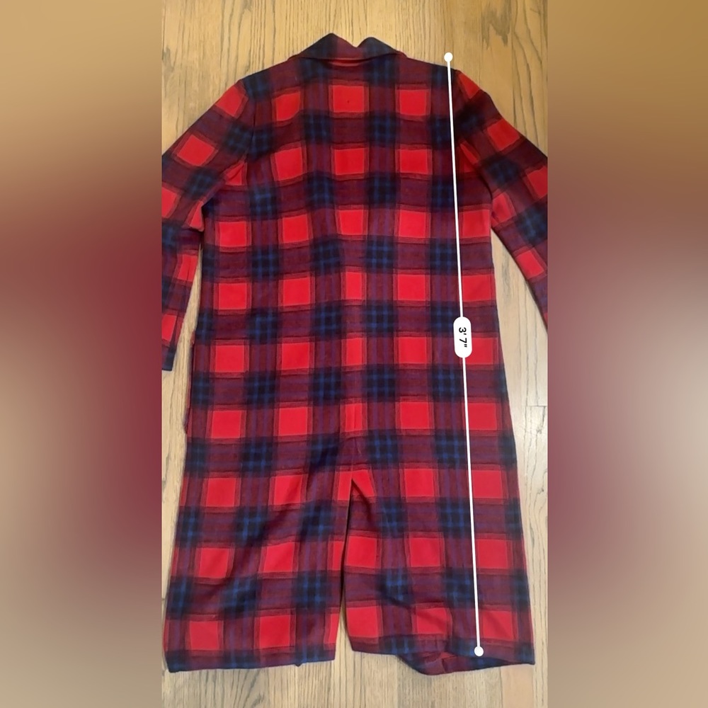 Leith Single Button Plaid Coat-Size Medium - Picture 4 of 7
